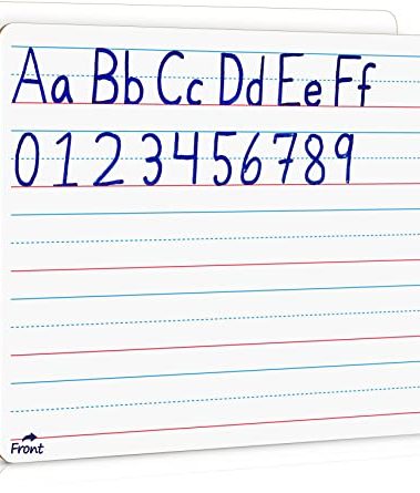 Scribbledo Double Sided Whiteboard Lined Dry Erase Board for Kids Ruled Writing Board Handwriting Practice Small White 9x12 Dry Erase Board with Lines Education Teacher Supplies