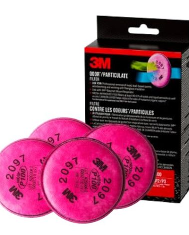 3M Performance P100 Particulate + Odor Filters, 2 pairs, NIOSH-APPROVED P100, 99.97% Filtration Efficiency Against Solids & Liquid Aerosols, For Use With 3M 6000, 6500 & 7500 Series (2097P2-DC)