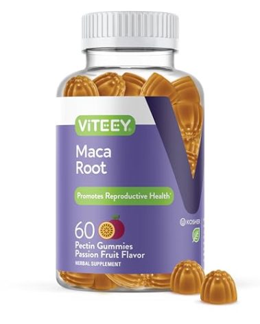 Viteey Black Maca Root Gummies - Drive, Passion & Energy Support - Black Maca Root for Men & Women - Vegan, Gluten Free - 60 Count