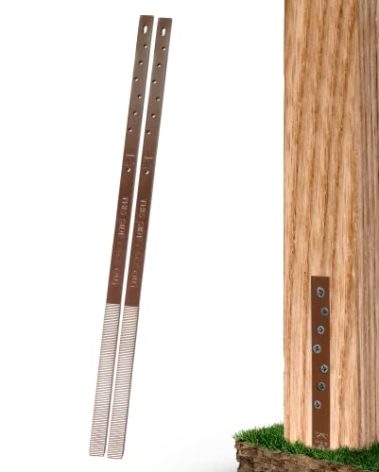Post Buddy Pack of 2 Easy Fence Post Repair Kit (to Fix 1 Broken Wood Post), Quick and Simple to Install, Effective, Durable Steel Stakes