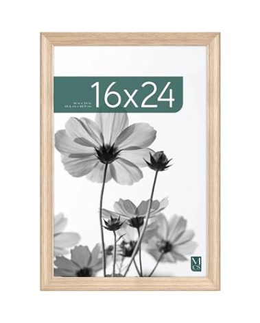 MCS Studio Gallery Classic 16x24 Poster Frame Natural Woodgrain, Vertical & Horizontal Wall Hanging Large Picture Frame for Photos, Posters & Art Prints (1-Pack)
