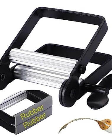 Toothpaste Squeezer, Metal Toothpaste Tube Squeezer Paint Tube Wringer for Artist, Hair Salon, Painter… (Black)