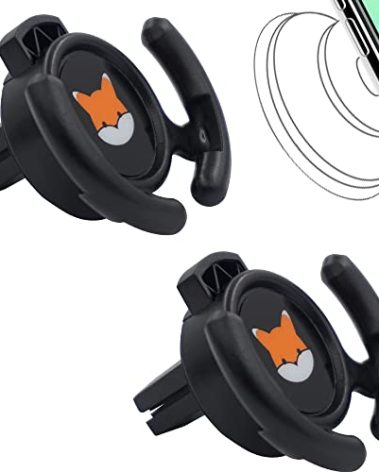 HOMEFOX Car Vent Mount Holder 2 Pack - Compatible with Popsocket - Car Mount made for Pop Socket Grips Collapsible Phone Holder for Pop Mount with Secure AC Vent Clip, Horizontal Air Vent ONLY (Black)