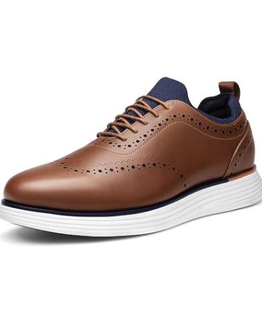 Bruno Marc Men's MaxFlex Dress Sneakers Oxfords Casual Wingtip Brogue Shoes,Size 10,Brown,SBOX2326M