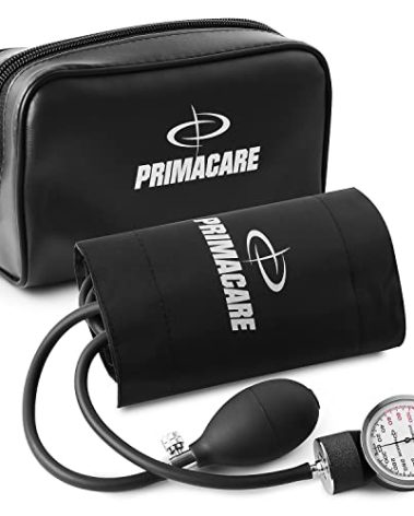 Primacare DS-9193 Classic Series Large Adult Size Professional Blood Pressure Kit with Aneroid Sphygmomanometer, Latex Free Inflation System BP Kit with Nylon Cuff