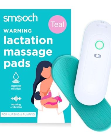 SMOOCH 3-in-1 Warming Lactation Massager - Breast Massager for Breast Feeding with Heat & Vibration - Pumping and Breastfeeding Essential, for Improved Milk Flow - Reduce Discomfort, Clogged Ducts