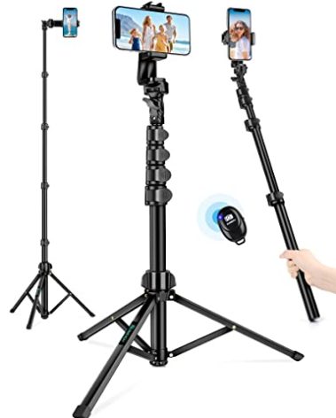 Nineigh 71" Tripod for iPhone, Phone Tripod Selfie Stick with Remote, Cell Phone Tripods & Tall Travel Tripods for Recording Video Selfies Photo, Compatible with iPhone 16 15 14 Pro Max 13 Android
