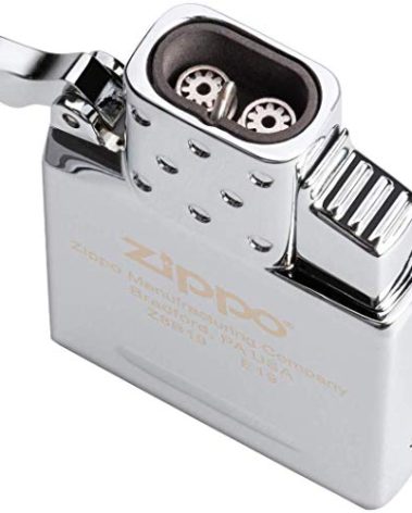 Zippo Butane Double Flame Insert - Windproof Lighter - Fire On Demand - Refillable - for Original Cases - Gift Box - Metal
