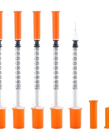 31g 0.5cc 1/4 Inch-6mm Syringes Compatible U-100 Accurate Measuring for Liquid Individually Sealed Packaging (Pack of 100)
