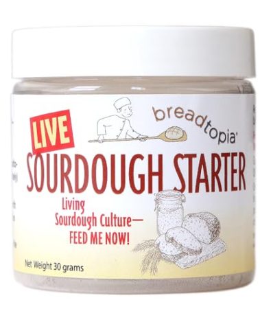 Breadtopia Live Sourdough Starter | Organic Non-GMO Ingredients | Active & Ready to Go | It's Alive - Must be Fed Immediately on Delivery