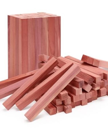 Homode Cedar Blocks for Clothes Storage, 50Pcs Cedar Sticks, Aromatic Red Cedar Wood Chips, Cedar Planks for Closets, Drawers, Wardrobe
