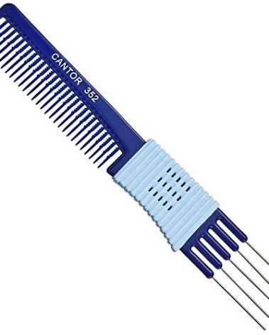 Lift Teasing Comb and Hair Pick - Stainless Steel Detangler Gripper - Anti Static Comb for All Hair Types - By Cantor