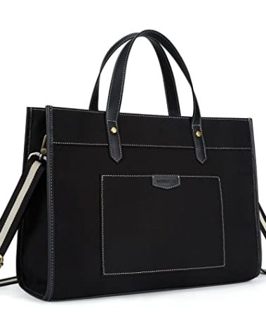 Missnine Laptop Tote Bag Canvas Laptop Bag 15.6 inch Work Shoulder Bags Casual Briefcase Handbag for Travel, Office, College