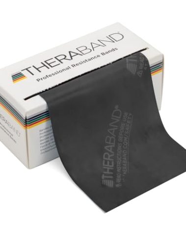 THERABAND Resistance Bands, 6 Yard Roll Professional Latex Elastic Band For Upper & Lower Body, Core Exercise, Physical Therapy, Pilates, Home Workouts, Rehab, Black, Special Heavy, Level 6