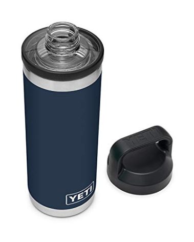 YETI Rambler 18 oz Bottle, Vacuum Insulated, Stainless Steel with Chug Cap, Navy