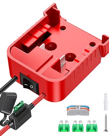 1 Packs Power Wheel Adapter for Milwaukee M18 Battery Adapter 18V Power Wheel Battery Conversion Kit with Switch, Fuse & Wire Terminals, 12AWG Wire, Power Connector for DIY Rc Car Toys and Robotics