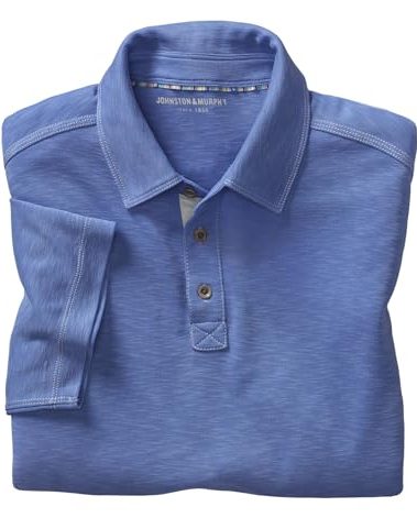 Johnston & Murphy Vintage Slub Polo Royal-Size XL