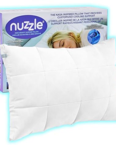 Nuzzle Cooling Adjustable Pillow for Adult Sleeping, Luxury Standard Size Bed Pillow Hotel Collection - Best Adjust Height Soft Firm Pillow for Back, Stomach or Hot Sleepers - Home Gifts