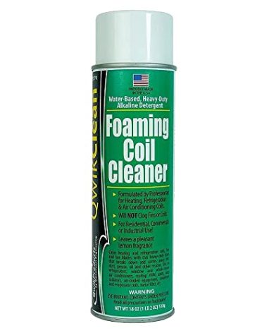 QwikProducts Foaming Coil Cleaner for AC Unit, Heating, Refrigerator, Air Conditioner No Rinse Coil Cleaner Spray Breaks Down Dirt, Dust, Grease, and Oil