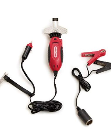 Oregon 12V Sure Sharp Handheld Electric Chainsaw Chain Grinder/Sharpener, 2-in-1 Saw Chain Sharpening & Maintenance Tool, 16′ Cable (575214)