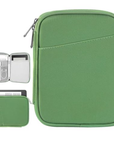 Vinabilia 6-7 Inch Sleeve Carrying Case for 7" Kindle Colorsoft Signature Edition and All-New Kindle Paperwhite, Protective Sleeve Cover Pouch Bag for 6" Kindle/Kindle Oasis/E-Reader, Green