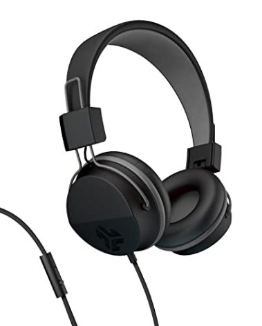 JLab Neon Folding On-Ear Headphones, Black, Wired Headphones, Tangle Free Cord, Noise Isolation, 40mm Neodymium Drivers, C3 Sound (Crystal Clear Clarity)