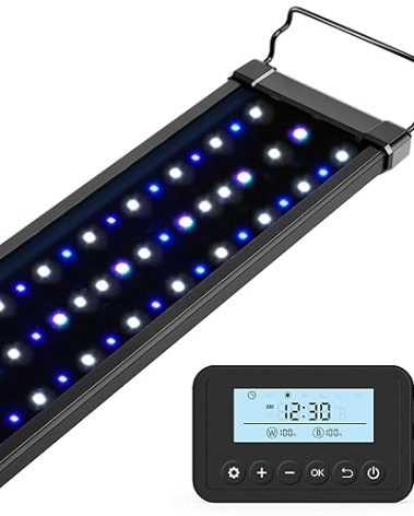 NICREW Saltwater Aquarium Light, Marine LED Fish Tank Light for Coral Reef Tanks, 2-Channel Timer Included, 30 to 36-Inch, 32-Watt