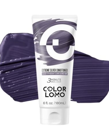 COLORLOMO Semi Permanent Hair Color - 6 oz Color Depositing Conditioner with Shea Butter & Almond Oil- Color Conditioner Depositing Hair Mask - Vegan, Paraben, Ammonia & Sulfate Free (Extreme Silver)