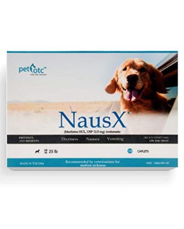 NausX Anti-Motion Sickness and Nausea Relief for Small Breed Dogs, Relief for Disorientation and Dizziness, 10 Tablets