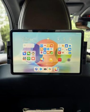 Car Tablet Holder for Volvo XC90 XC60, for Tesla Model Y Back Seat Headrest Mount, Compatible with 4.7-12.9" Tablets accessories，Road Trip Essentials car tablet for Kids，Device Like iPad Pro, Black