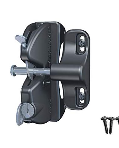 D&D Technologies LLAA LokkLatch, Locking Gate Gravity Latch, Key Lockable on One Side of Gate, for Metal, Wood, and Vinyl Fences, Black