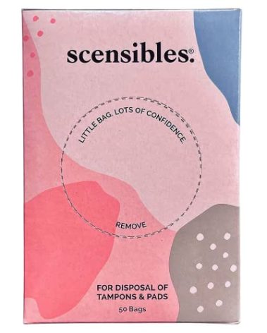 Scensibles Personal Care Disposal Bags (50 Count) - For Tampons, Pads, Liners, Condoms & More - Discreet, Hygienic & Odor-Reducing Disposal Solution