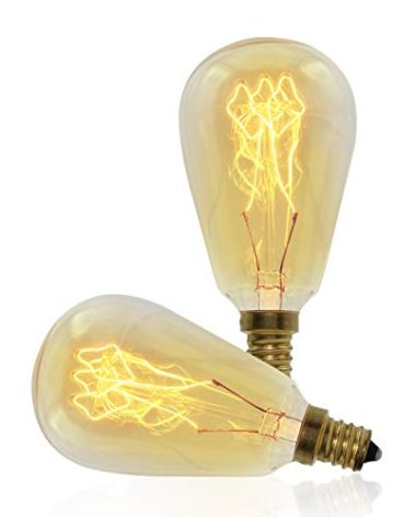 Bunnit Bulbs Bulb for Edison Wax Warmer, 40w, ST45, Retro Vintage Replacement Fragrance Melter, E12 Base (Small), 2-Pack