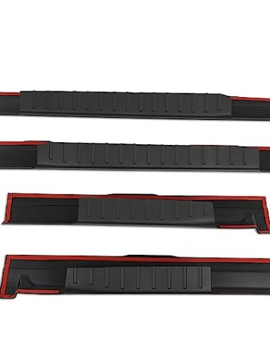 CNNELL 4Pcs Rocker Panel&Sill Plate Protector Guard Cover Compatible with Ford F150 2009-2014 Crew Cab Pickup 14069
