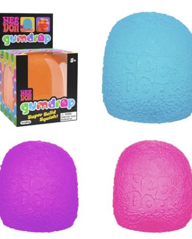 Schylling NeeDoh Gumdrop - Textured Sensory Toy with Super Solid Squish - 2.5" Tall - Colors May Vary (Pack of 1)