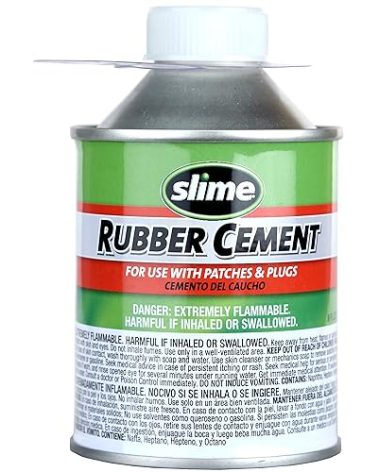 Slime 1050 Rubber Cement, Tire Repair, use Plugs or Patches, 8 oz. can