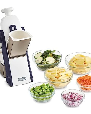 DASH Safe Slice Mandoline for Vegetables, Meal Prep & More with 30+ Presets & Thickness Adjuster, Midnight Navy