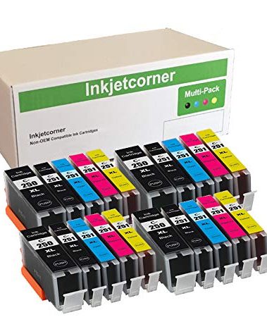 Inkjetcorner Compatible Ink Cartridges Replacement for PGI-250XL CLI-251XL PGI 250 CLI 251 for use with MX922 MG5520 MG5522 MG6420 MG5420 MX722 (20 Pack)