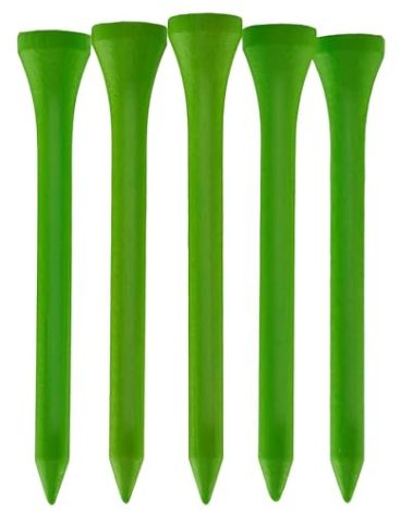 100 PCS Bamboo Golf Tees | Multiple Colours & Sizes | Castle Tees | Standard & Eco-Friendly Sustainable (70mm Neon Green)