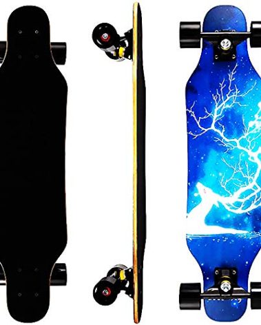 31in short Longboard Cruiser Skateboard Decks 31"x8" Pro Complete SkateBoard with 7 Layers Maple Wood for Beginners Kids Teens