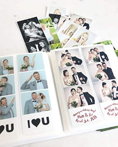 Photo Booth Photo Album - For Wedding or Party- Holds 120 Photobooth 2x6 Photo Strips - Slide In (WHITE)