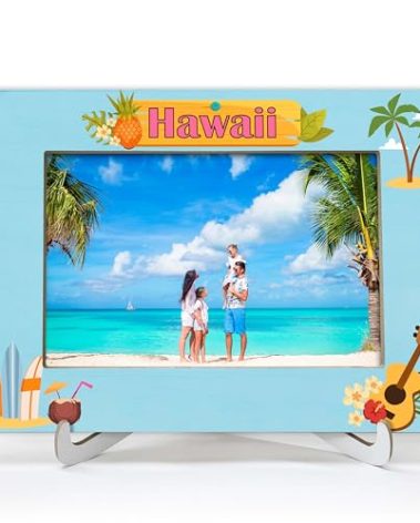 YSTEP Hawaii Travel Picture Frame, Beach Theme Frame, Family Vacation Picture Frame, Summer Vacation Frame, Beach Trip Vacation Gifts, Couple Picture Frames 4x6 -D09