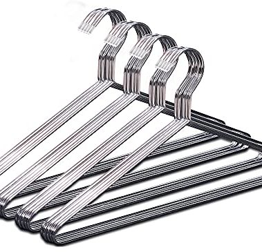 MISSLO 20 Pack Metal Hangers Heavy Duty Stainless Steel Hangers for Clothes Closet Coat Clothing Suit Shirt, 16.4 Inch