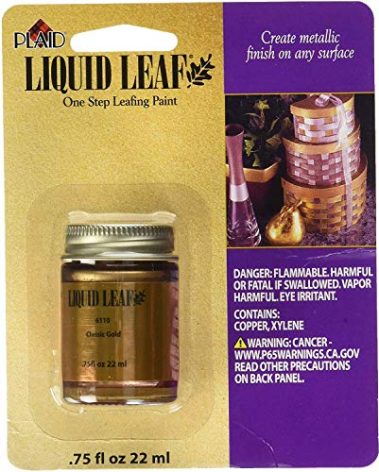 Plaid PLAID-6110.8oz Glaze, Classic Gold 6110 :Craft Liquid One Step Leafing Paint, 0.75 Fl Oz (Pack of 1)