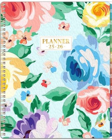 2025-2026 Planner - from July 2025 to June 2026, 9" x 11" Planner Weekly and Monthly 2025-2026, Colorful Monthly Tabs, Inner Pocket, Twin-Wire Binding