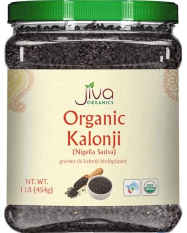 Jiva Organics Kalonji - Raw, Non-GMO Black Cumin Seed (Kalaunji, Nigella Sativa), 1 Pound Jar (16 Ounce)
