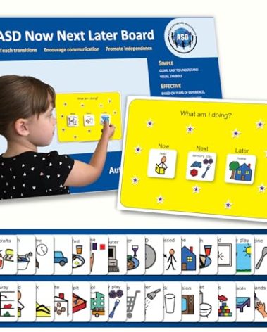 First Then Visual Schedule for Kids –Premium Durable Plastic –32 Communication Cards –Autism Learning Materials –Special Education Classroom (English)