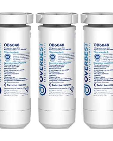 Overbest OB6048 Replacement for GE® XWF Refrigerator Water Filter, 3 Pack (Not XWFE®)