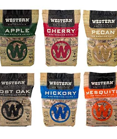 Western Wood Smoking Chip Variety Pack of 6, 180 cu in per Bag
