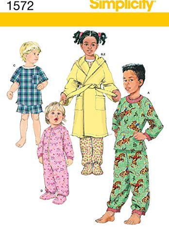 Simplicity 1572 Toddler and Child's Robe and Pajamas Sewing Patterns, Sizes 1/2-2